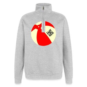 Ball QR - Quarter-Zip-Sweatshirt - Grau meliert - Vorne - AI Model Female 172 light (172cm) & AI Model Male 178 dark (178cm)