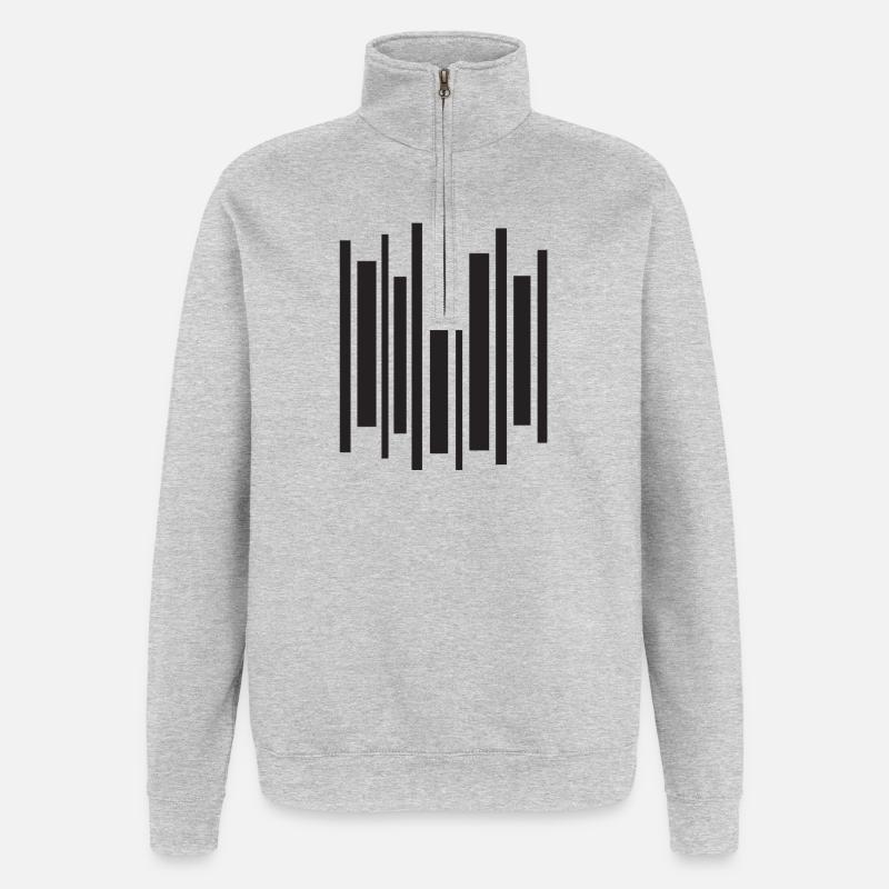 Geometric Equalizer Pulse - Quarter-Zip Sweatshirt - heather grey
