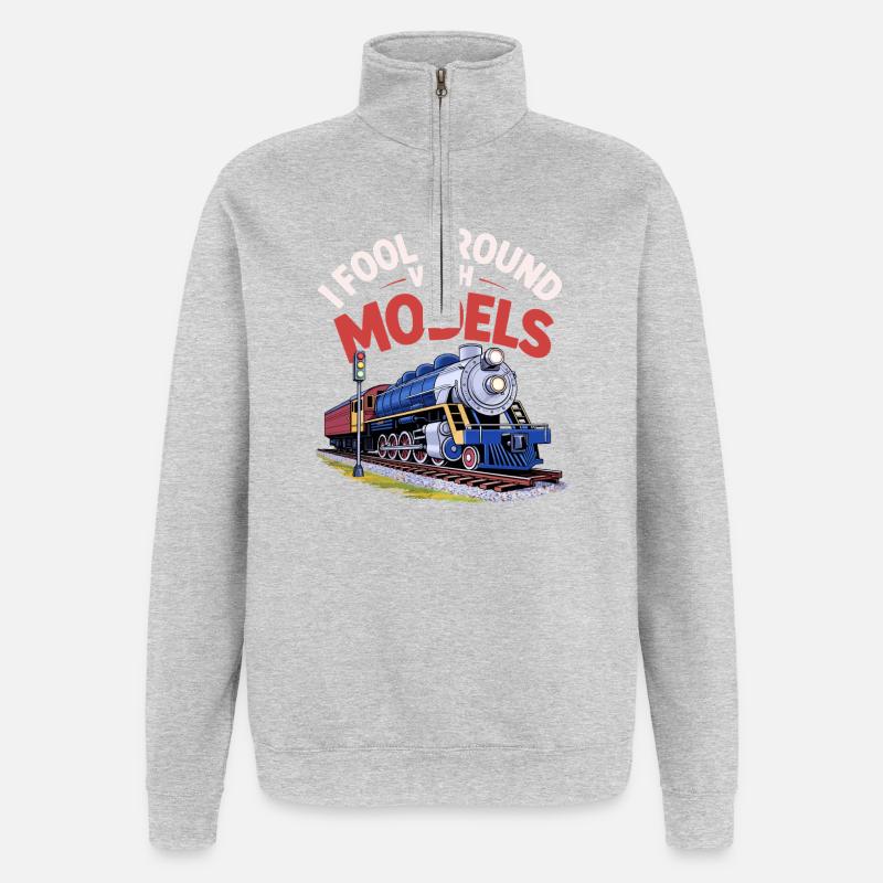 I play around with models - Quarter-Zip Sweatshirt - heather grey