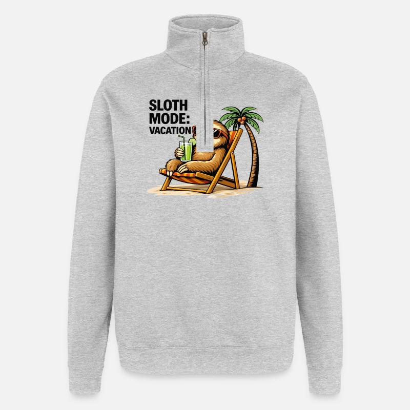 Sloth Mode Vacation - Quarter-Zip Sweatshirt - heather grey