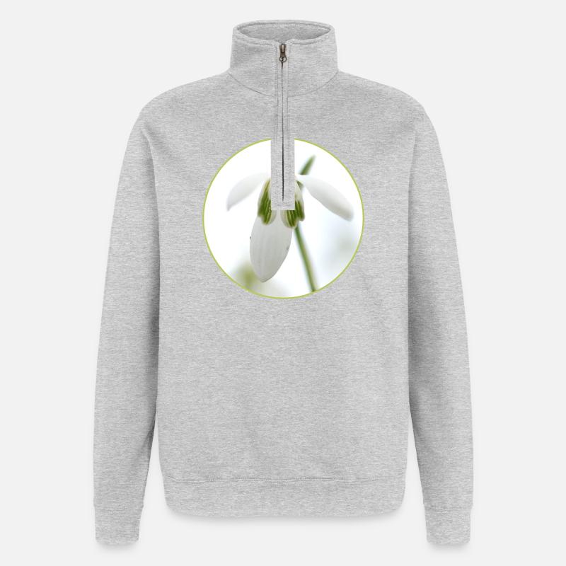 Source de la Fleur de Perce-Neige - Sweat à zip 1/4 - gris chiné