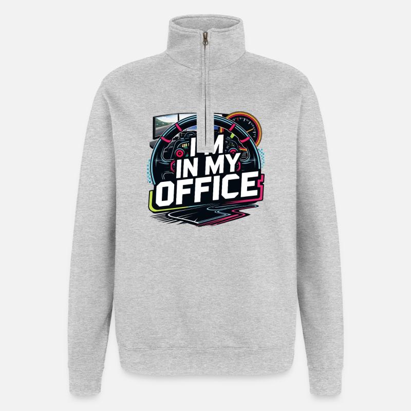 I'm in my office - Quarter-Zip Sweatshirt - heather grey