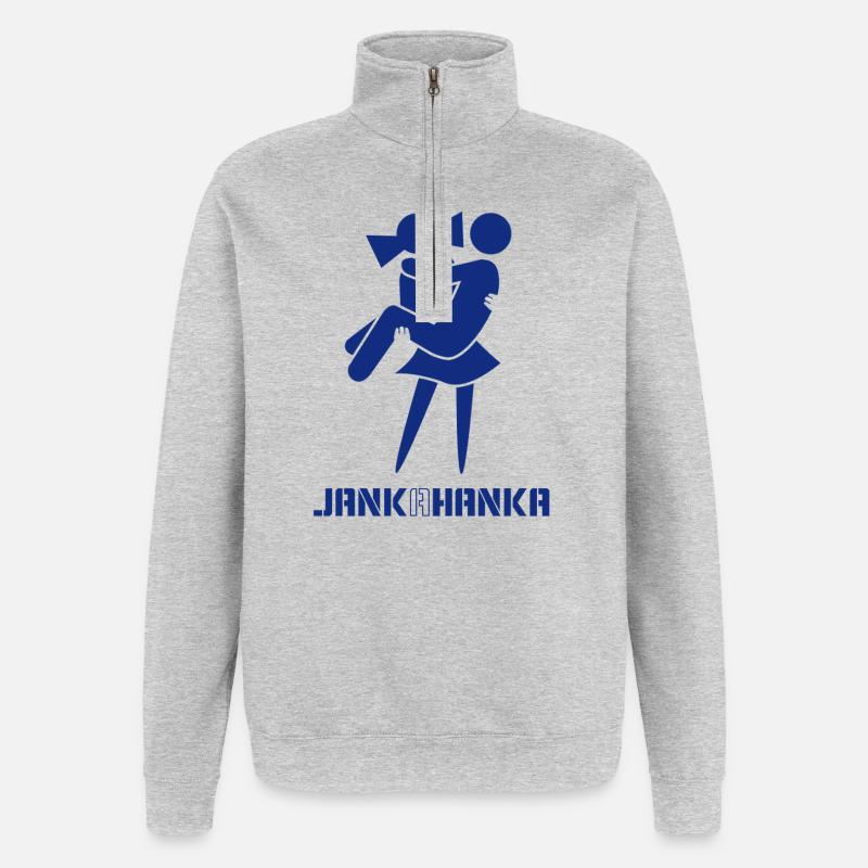 JANK A HANKA - Sweat à zip 1/4 - gris chiné
