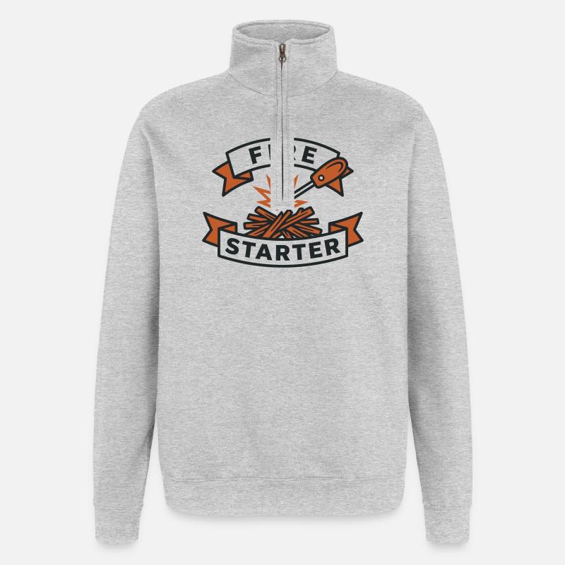 Fire Starter Ember Fire Starter - Quarter-Zip Sweatshirt - heather grey