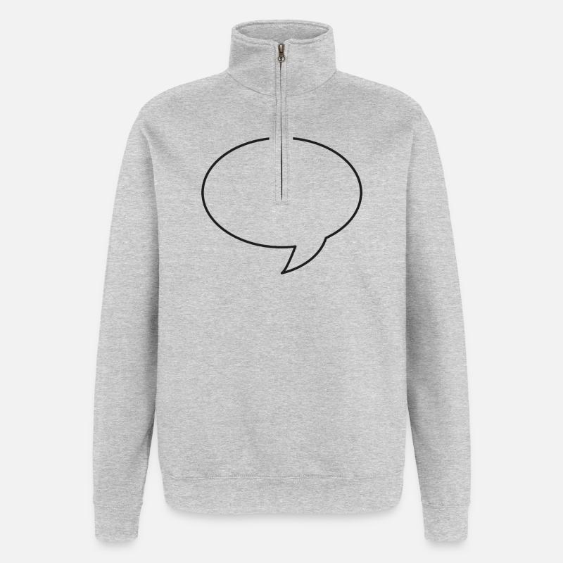 Bulle de discussion - Sweat à zip 1/4 - gris chiné