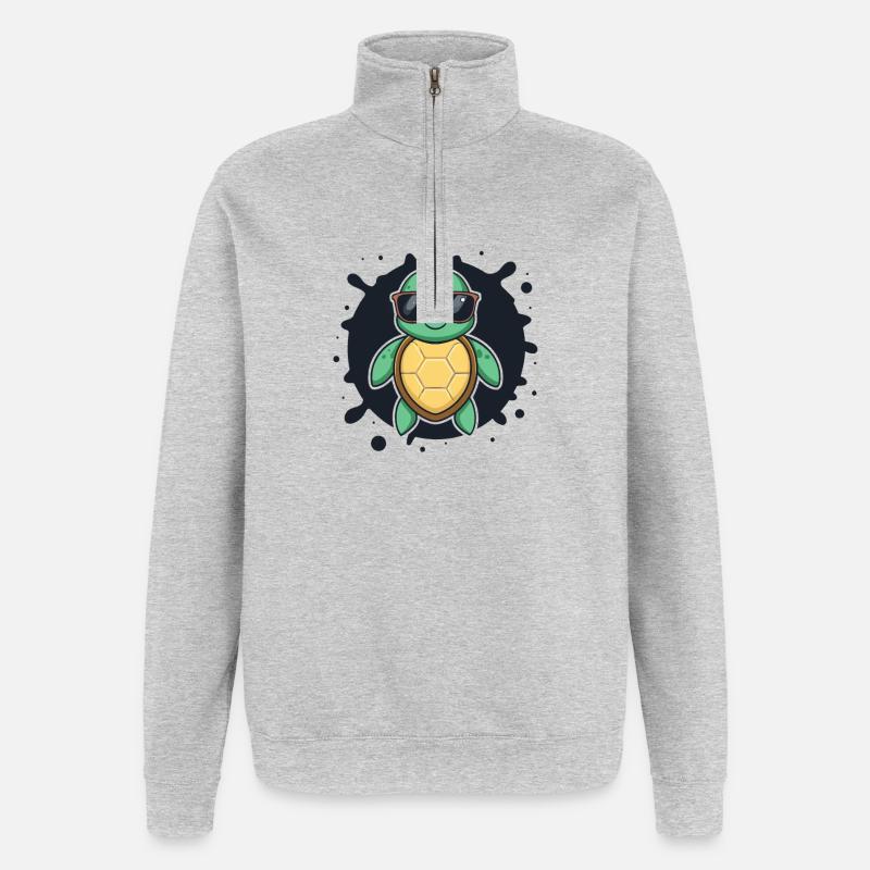 Sea Turtle Cool-Sonnenbrille - Quarter-Zip-Sweatshirt - Grau meliert