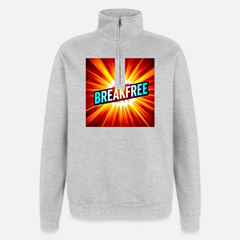 Graphique Burst Breakfree - Sweat à zip 1/4 - gris chiné