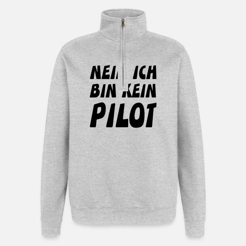Pilot - Quarter-Zip-Sweatshirt - Grau meliert
