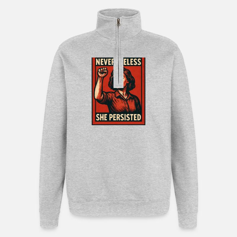 Dennoch Sie Hielt Durch Poster - Quarter-Zip-Sweatshirt - Grau meliert