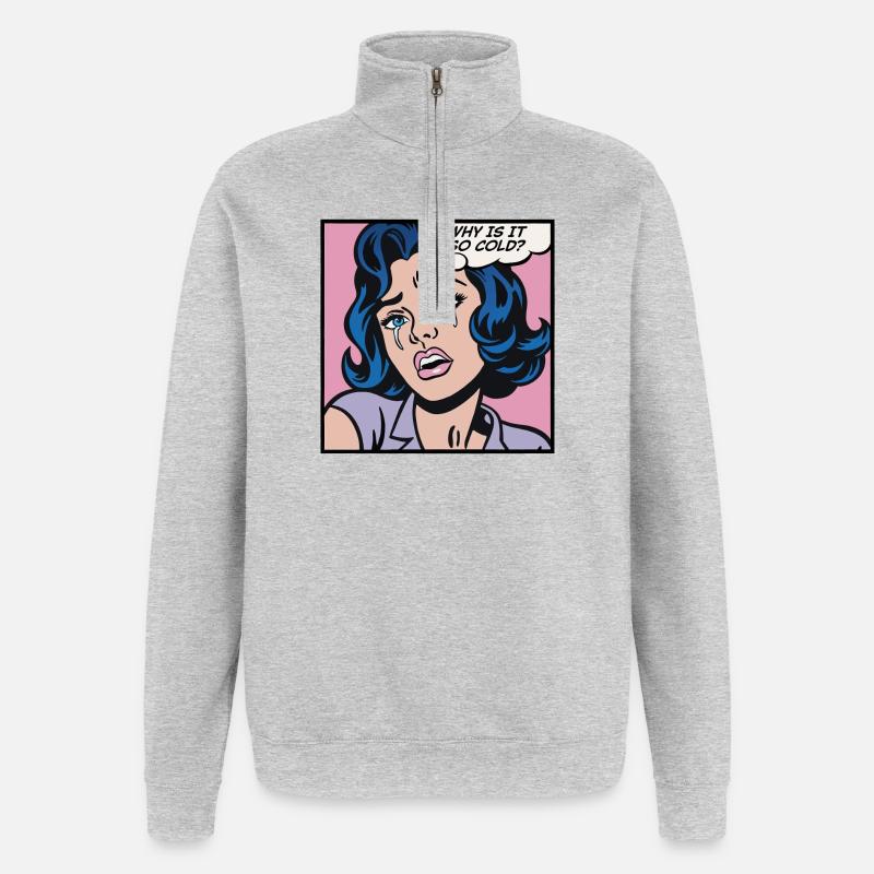 Why is it so cold? - Quarter-Zip Sweatshirt - heather grey