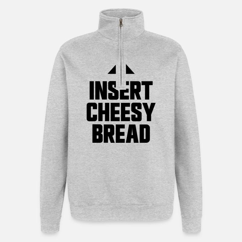 Käsebrot (Lieblingsessen) - Quarter-Zip-Sweatshirt - Grau meliert
