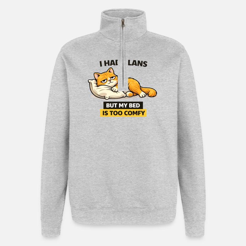 Comfy Cat Bed Plans - Quarter-Zip Sweatshirt - heather grey