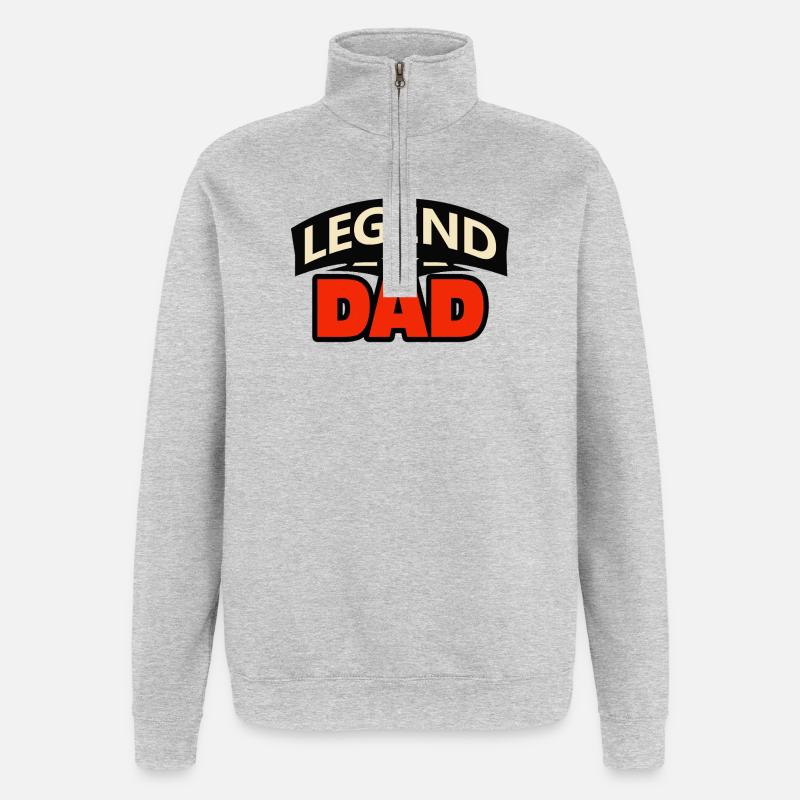 Legend dad – Funny Father Design - Quarter-Zip Sweatshirt - heather grey