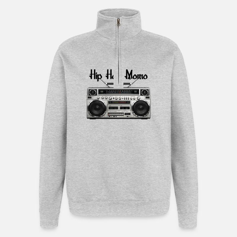 Ghetto blaster - Sweat à zip 1/4 - gris chiné