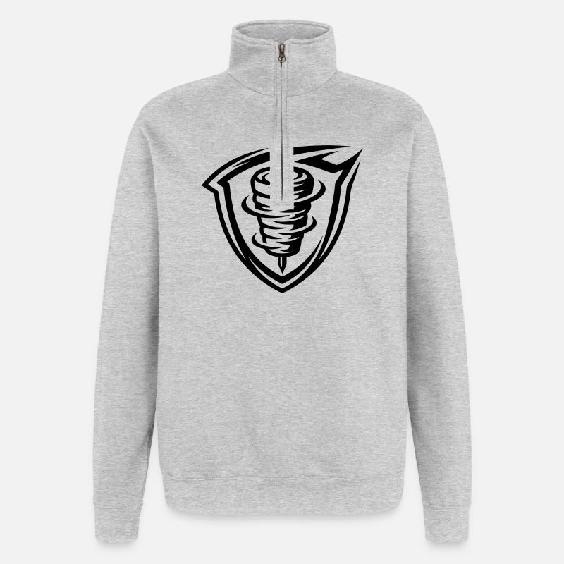 Brochette de doner kebab - Sweat à zip 1/4 - gris chiné