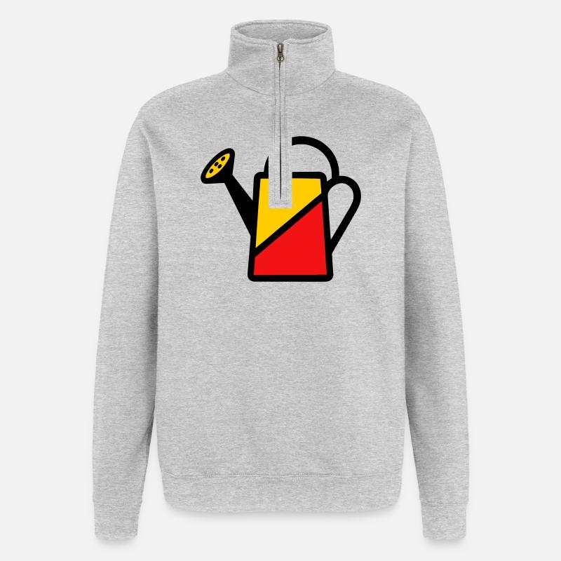 Two-tone watering can tool vegetable gardener - Quarter-Zip Sweatshirt - heather grey