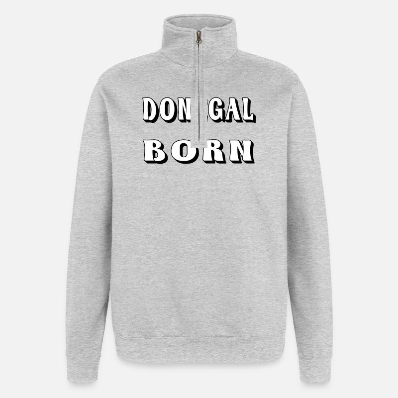 Donegal Born – Irish County Design - Quarter-Zip-Sweatshirt - Grau meliert