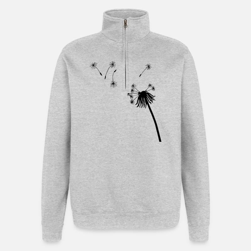 Silhouette Seeding Löwenzahn - Quarter-Zip-Sweatshirt - Grau meliert