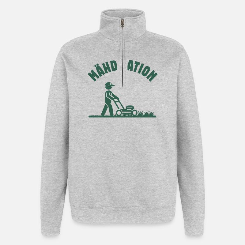 Tonduse Ventilateur de tondeuse à gazon - Sweat à zip 1/4 - gris chiné