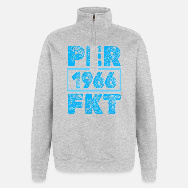 Perfektioniert 1966 - Quarter-Zip-Sweatshirt - Grau meliert