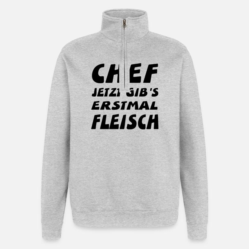 Chef - Quarter-Zip-Sweatshirt - Grau meliert