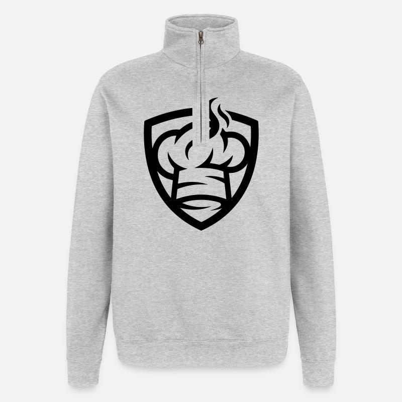 Icône du Chapeau de Chef - Sweat à zip 1/4 - gris chiné