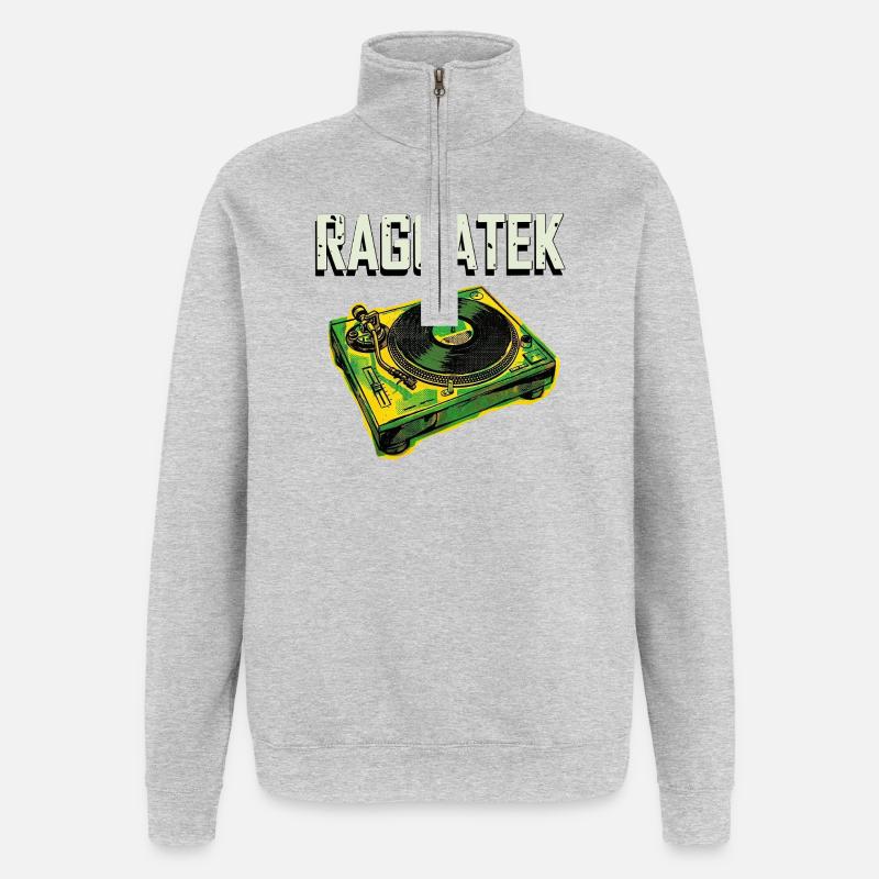 Raggatek Turntable Jamaica - Quarter-Zip Sweatshirt - heather grey