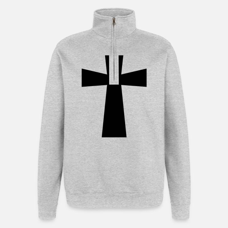 Interconfessions - Sweat à zip 1/4 - gris chiné