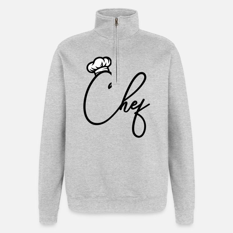 Chef Chef - Sweat à zip 1/4 - gris chiné