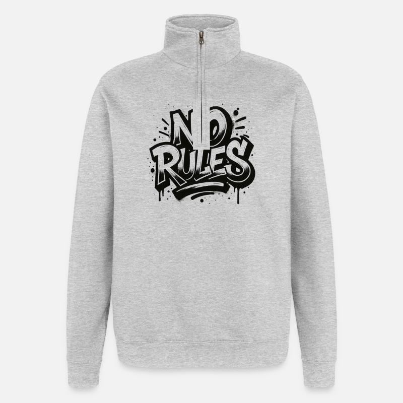 Design de graffiti sans règles - Sweat à zip 1/4 - gris chiné
