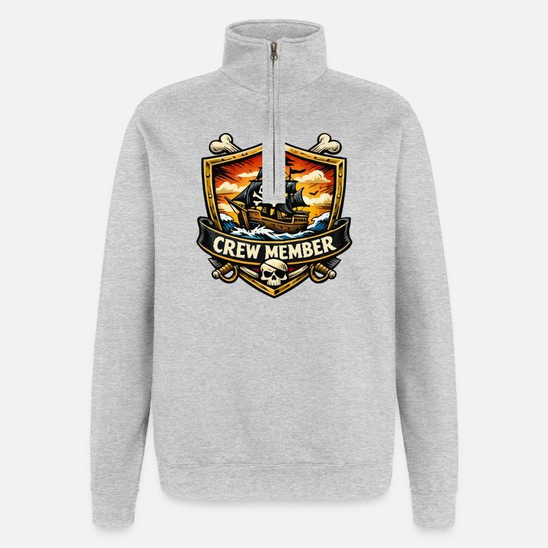 Membre d’équipage d’un navire pirate - Sweat à zip 1/4 - gris chiné