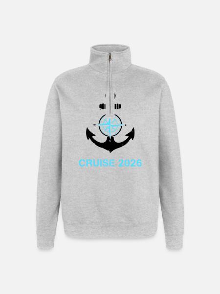Anchor Compass Cruise 2026 Logo - Quarter-Zip Sweatshirt - heather grey