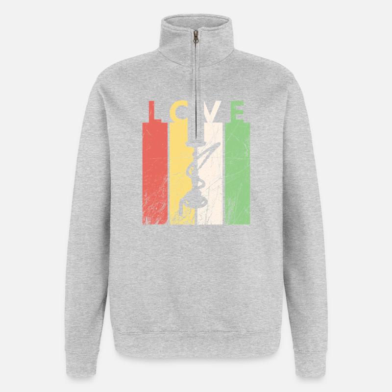 Amour Narguilé / Narguilé - Sweat à zip 1/4 - gris chiné
