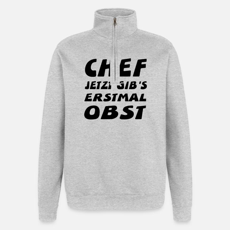 Chef - Quarter-Zip-Sweatshirt - Grau meliert
