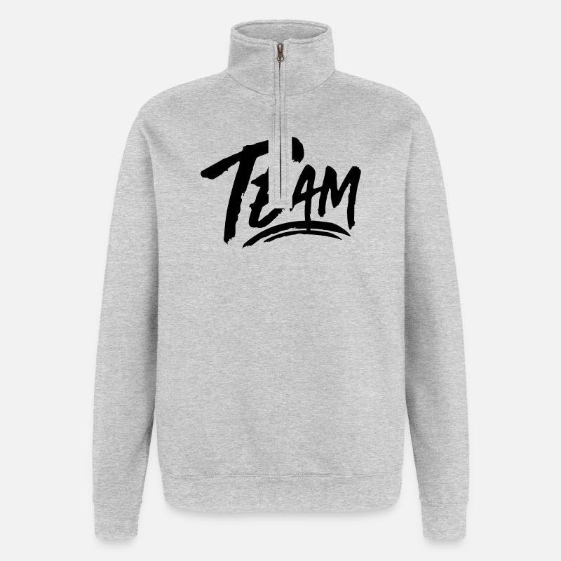 Équipe - Sweat à zip 1/4 - gris chiné