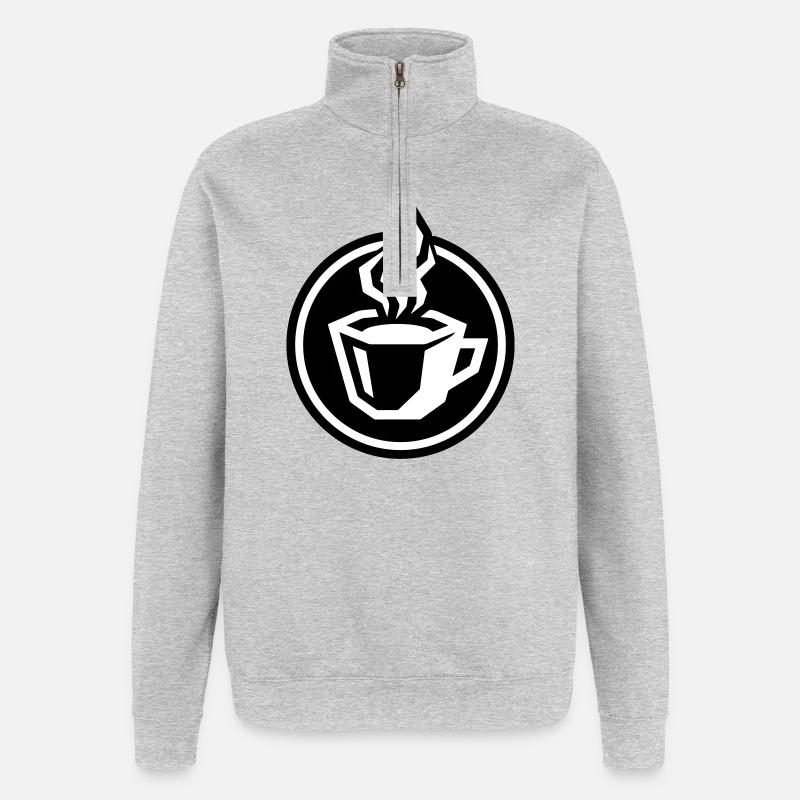 Coffee Cup Icon - Quarter-Zip Sweatshirt - heather grey