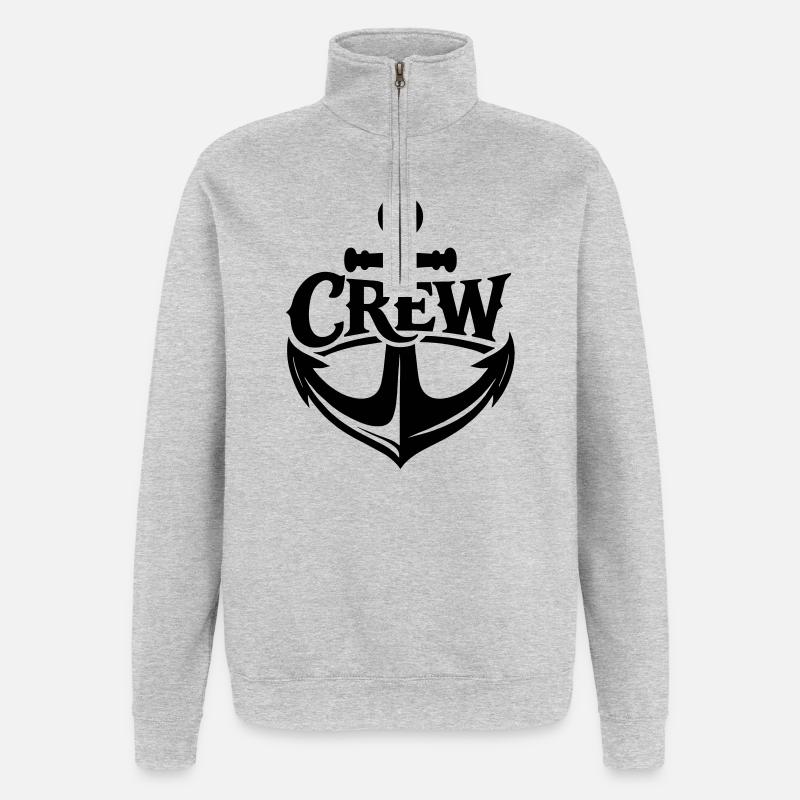 Équipage du navire - Sweat à zip 1/4 - gris chiné