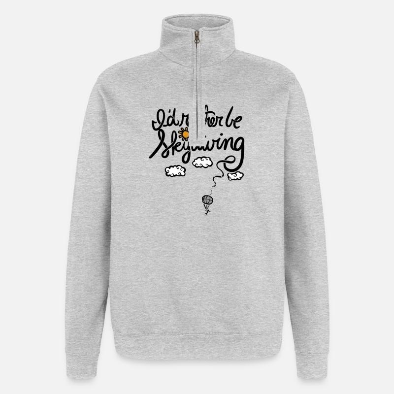 Sun and Clouds Balloon Night Sky - Quarter-Zip Sweatshirt - heather grey
