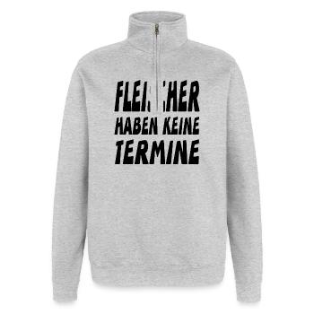 Fleischer - Quarter-Zip-Sweatshirt - Grau meliert - Vorne - AI Model Female 172 light (172cm) & AI Model Male 178 dark (178cm)