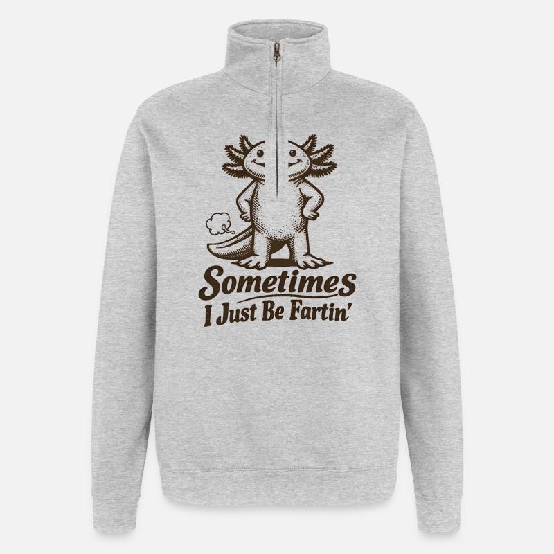 Parfois, je pète simplement. - Sweat à zip 1/4 - gris chiné