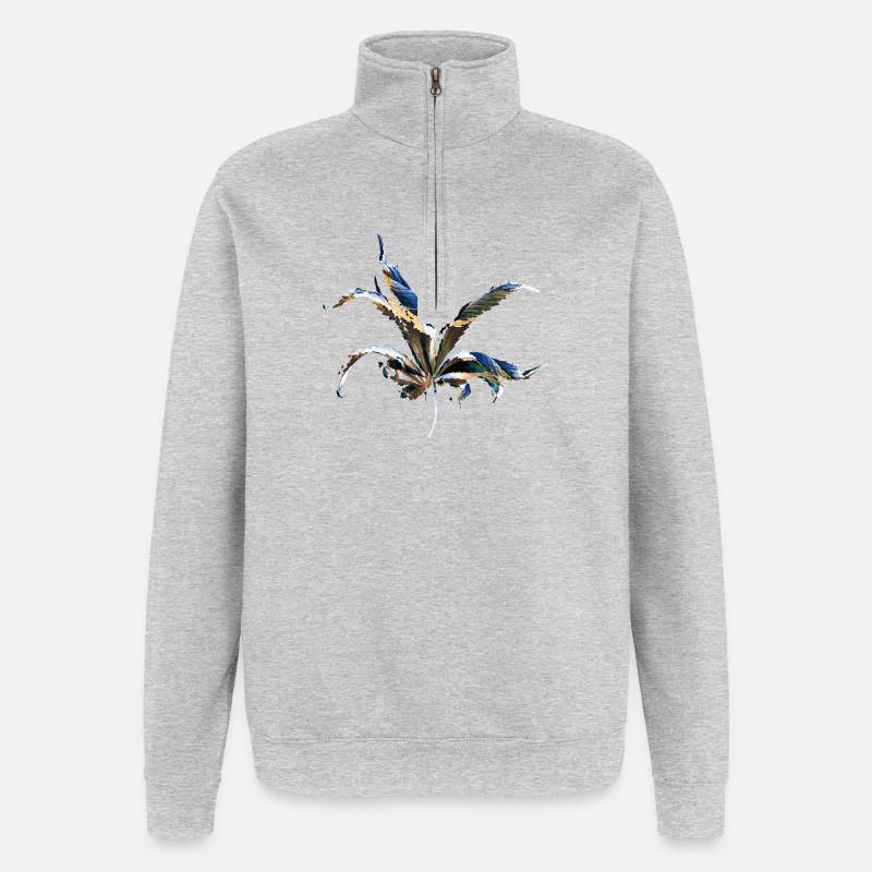 Leaf layers - Quarter-Zip Sweatshirt - heather grey