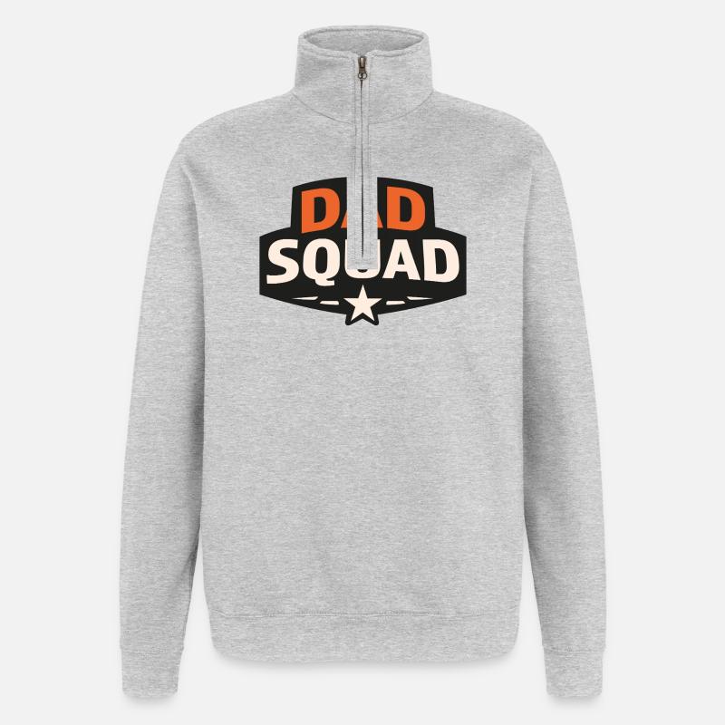 Équipe de pères - Sweat à zip 1/4 - gris chiné