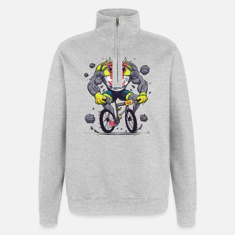 BMX Dämon Kraftkoloss - Quarter-Zip-Sweatshirt - Grau meliert