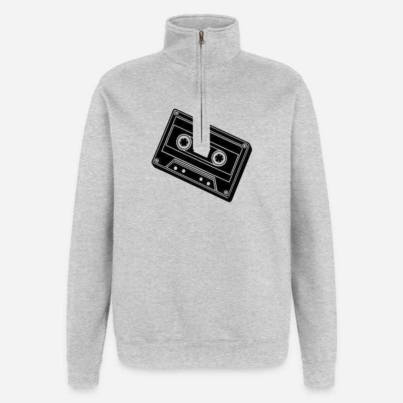 cassette - Sweat à zip 1/4 - gris chiné