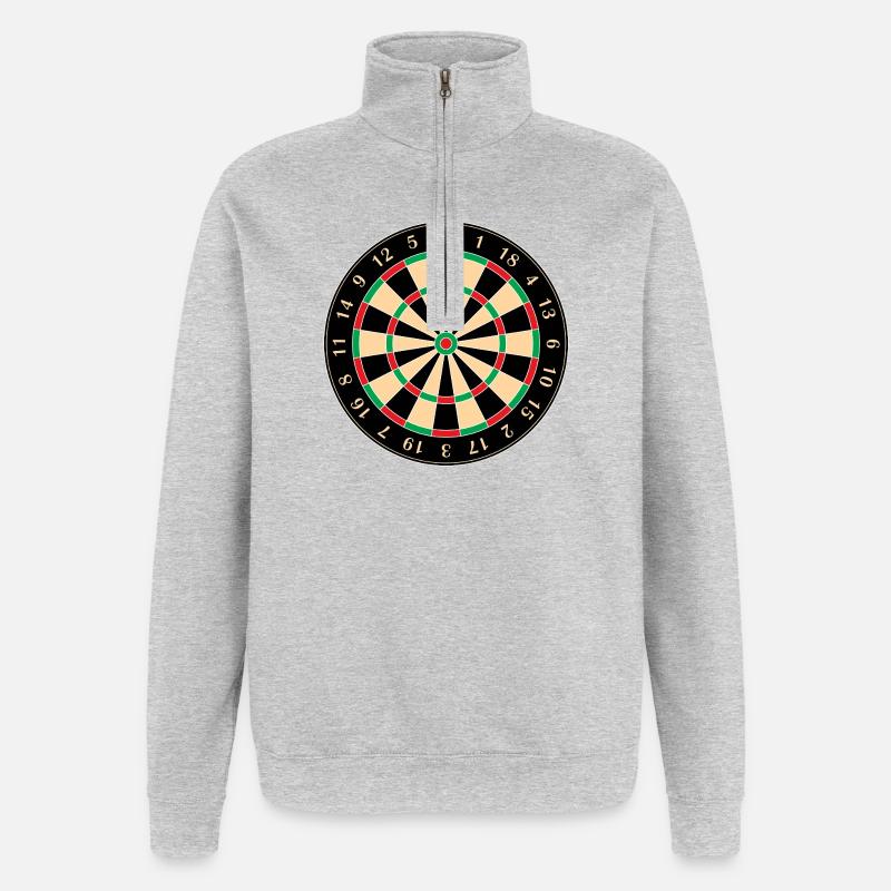 cible - Sweat à zip 1/4 - gris chiné