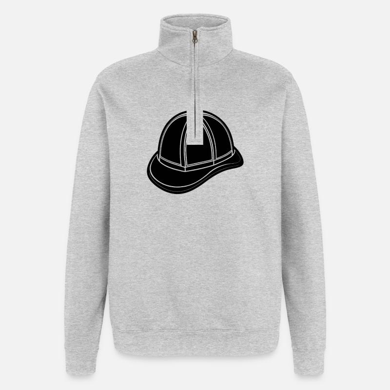 Chapeau de pompier - Sweat à zip 1/4 - gris chiné