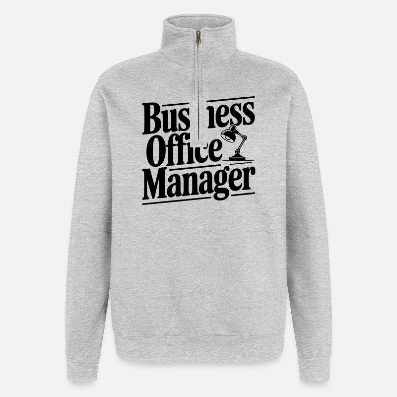 Responsable du bureau commercial - Sweat à zip 1/4 - gris chiné