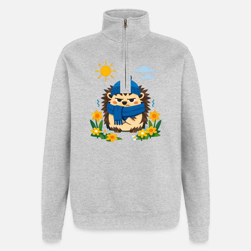 Printemps ? Non commandé ! - Sweat à zip 1/4 - gris chiné