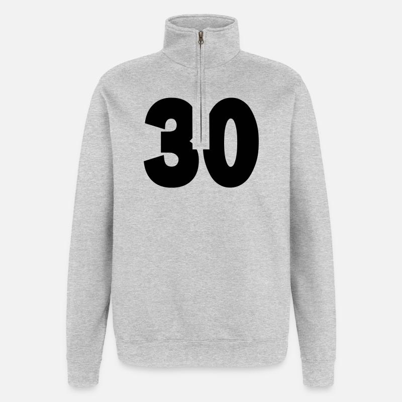 30 - Sweat à zip 1/4 - gris chiné