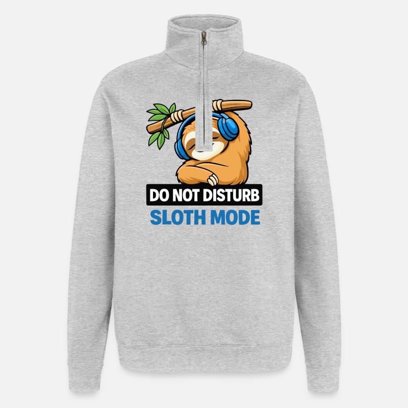 Sloth Mode Do Not Disturb - Quarter-Zip Sweatshirt - heather grey